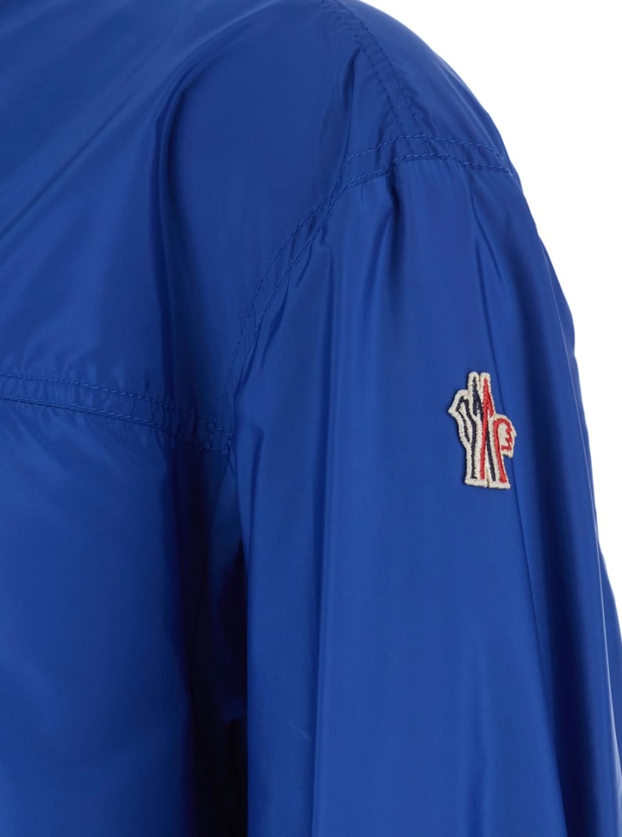 Moncler grenoble Giubbotto 'Brive' con Patch Logo sulla Manica in Tessuto Tecnico Blu Uomo, view 3