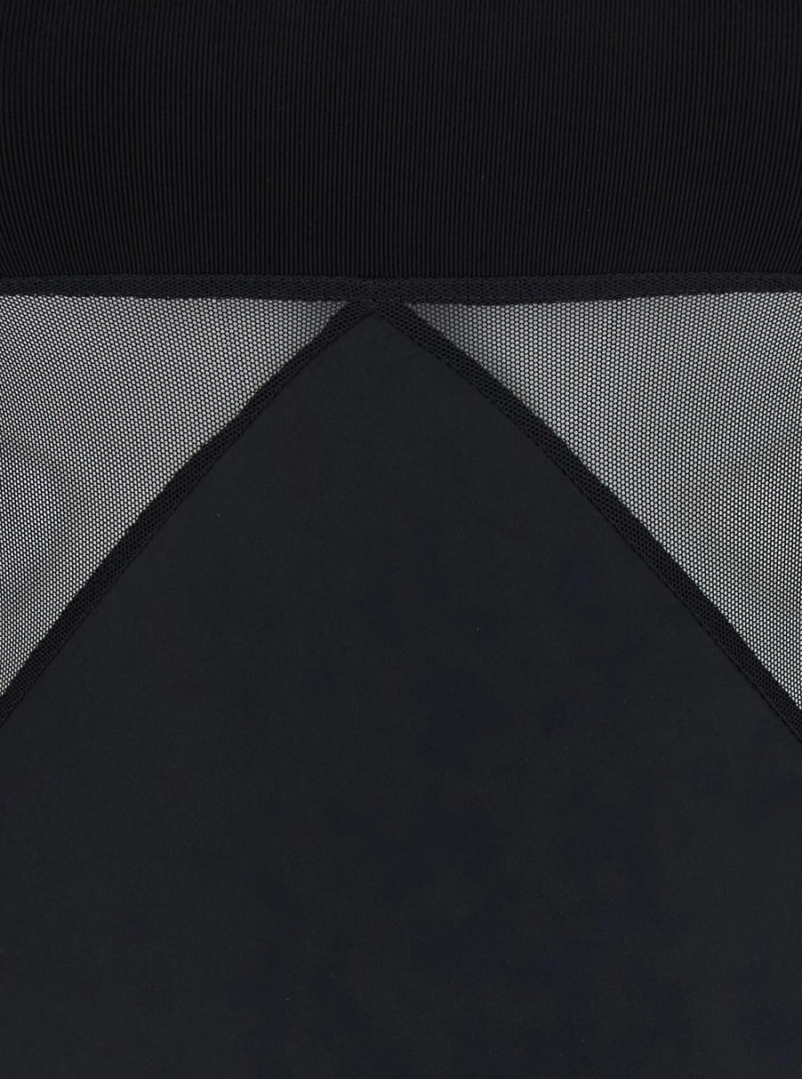 Rick Owens Abito lungo con scollo a barca e cuciture geometriche in lana nero donna, view 3