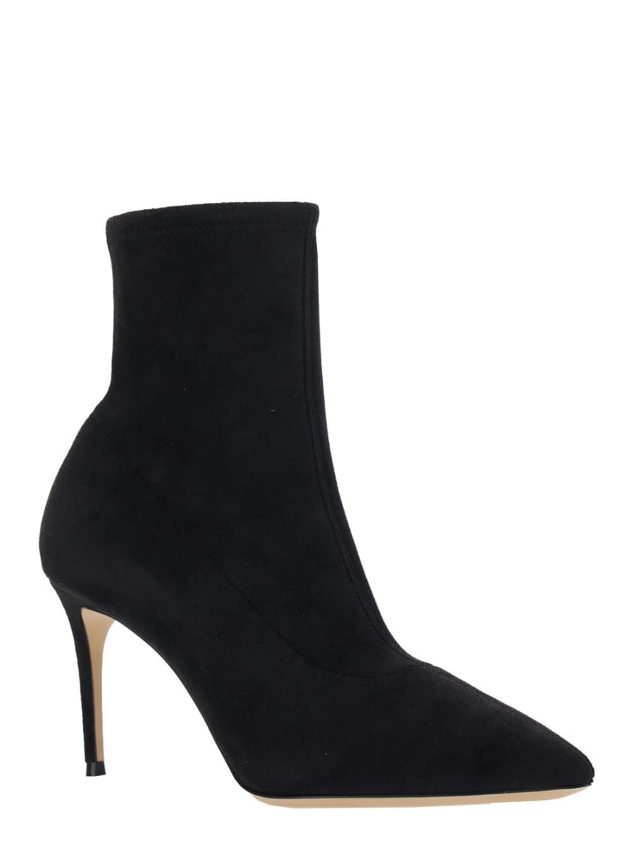 Casadei Stivaletti 'JULIA' con design a punta in eco-suede neri donna, view 2