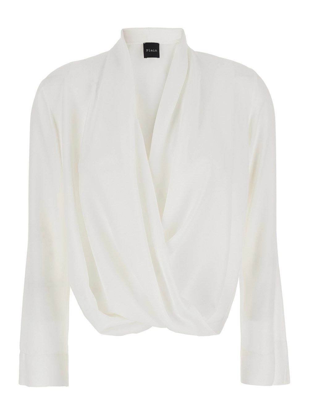 Leplain Blusa con Scollo Frontale e Ruches in Tessuto Bianca Donna