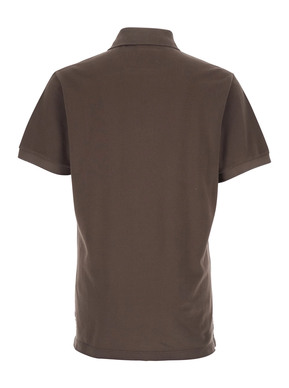 Erl Polo con Colletto Classico e Ricamo Logo Lettering sul Fronte in Cotone Marrone Uomo, view 2
