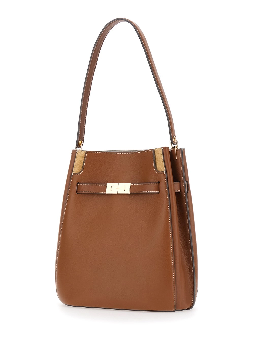 Tory Burch Borsa a Spalla 'Lee Radziwill' con Chiusura a Fibbia in Pelle Marrone Donna, view 2