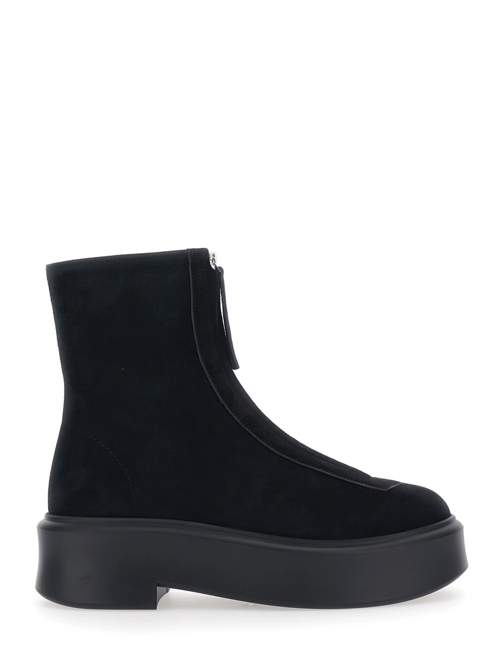 The Row Stivaletti con Zip e Platform  in Pelle Scamosciata Neri Donna