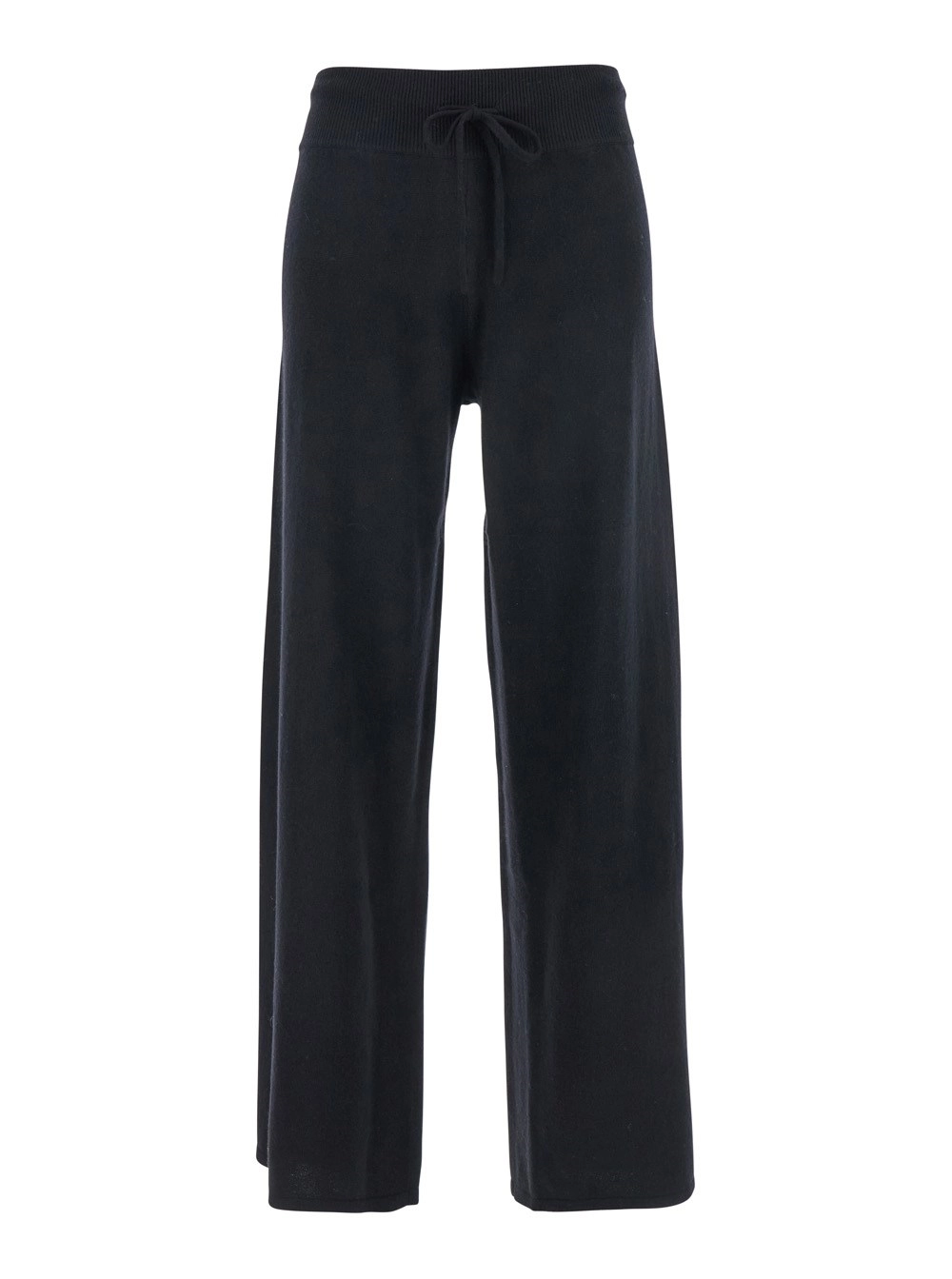 Lisa yang Pantalone 'Sofi' con vita elasticizzata e gamba ampia in cashmere nero donna