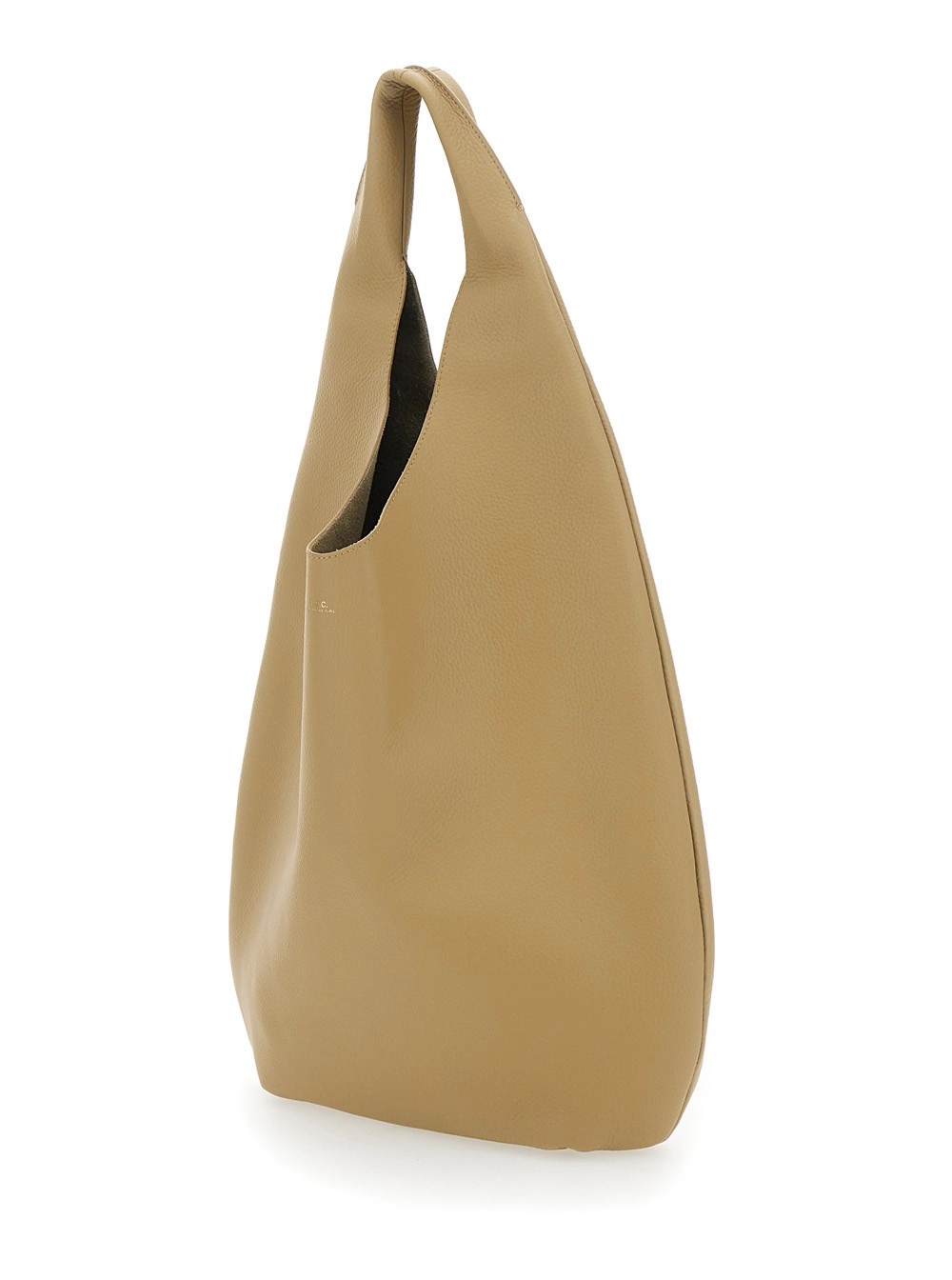 A.P.C. Borsa a Spalla 'Le Neige' con Logo Impresso sul Fronte in Pelle Martellata Beige Donna, view 2