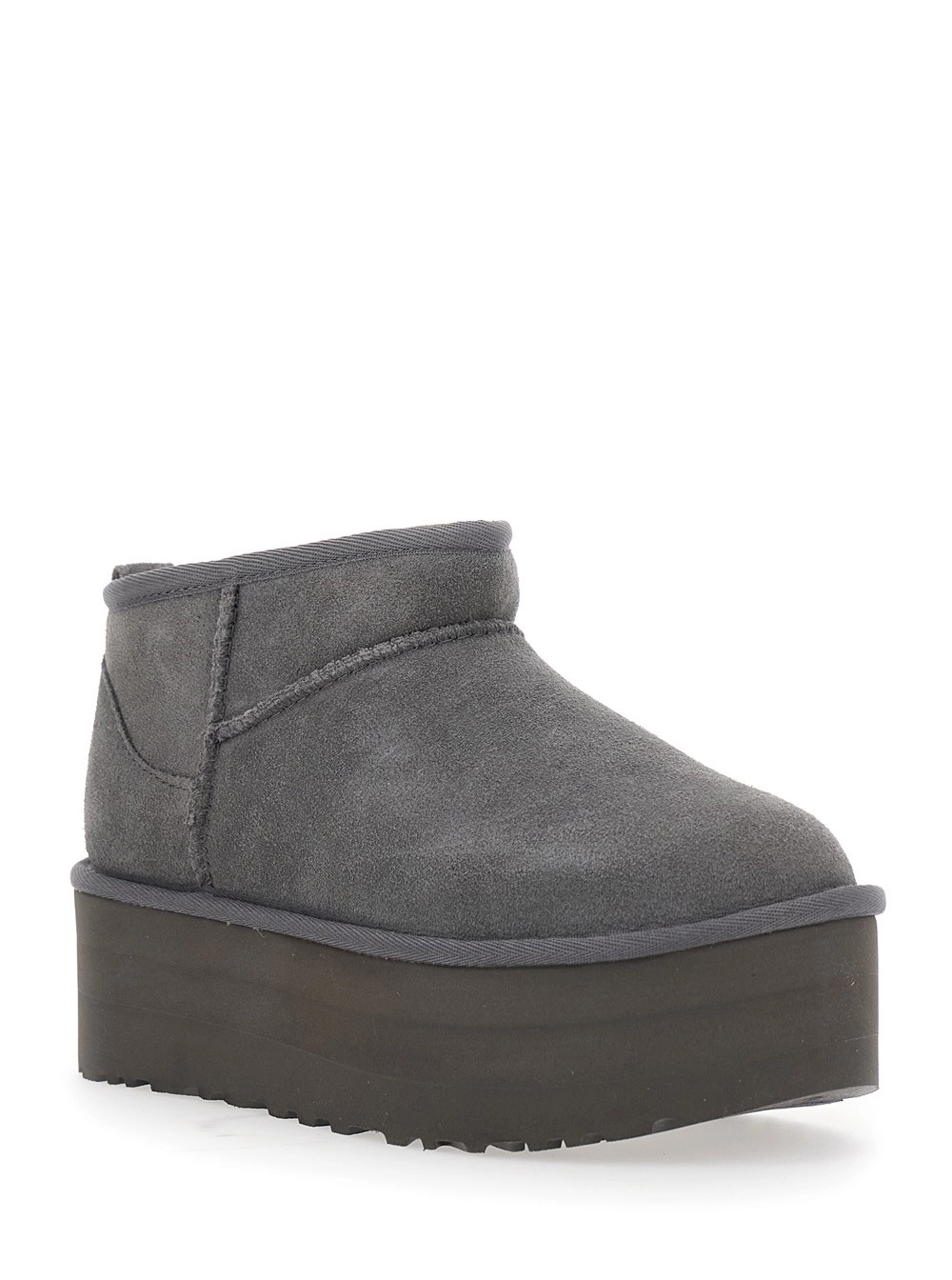UGG Stivali Pull On 'Ultra Mini Classic' in Suede Grigi Donna, view 2