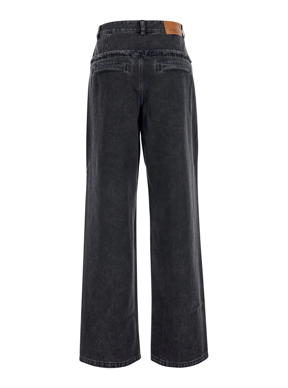 Marant etoile Jeans 'Iniza' con gamba ampia e patch logo sul retro in denim neri donna, view 2