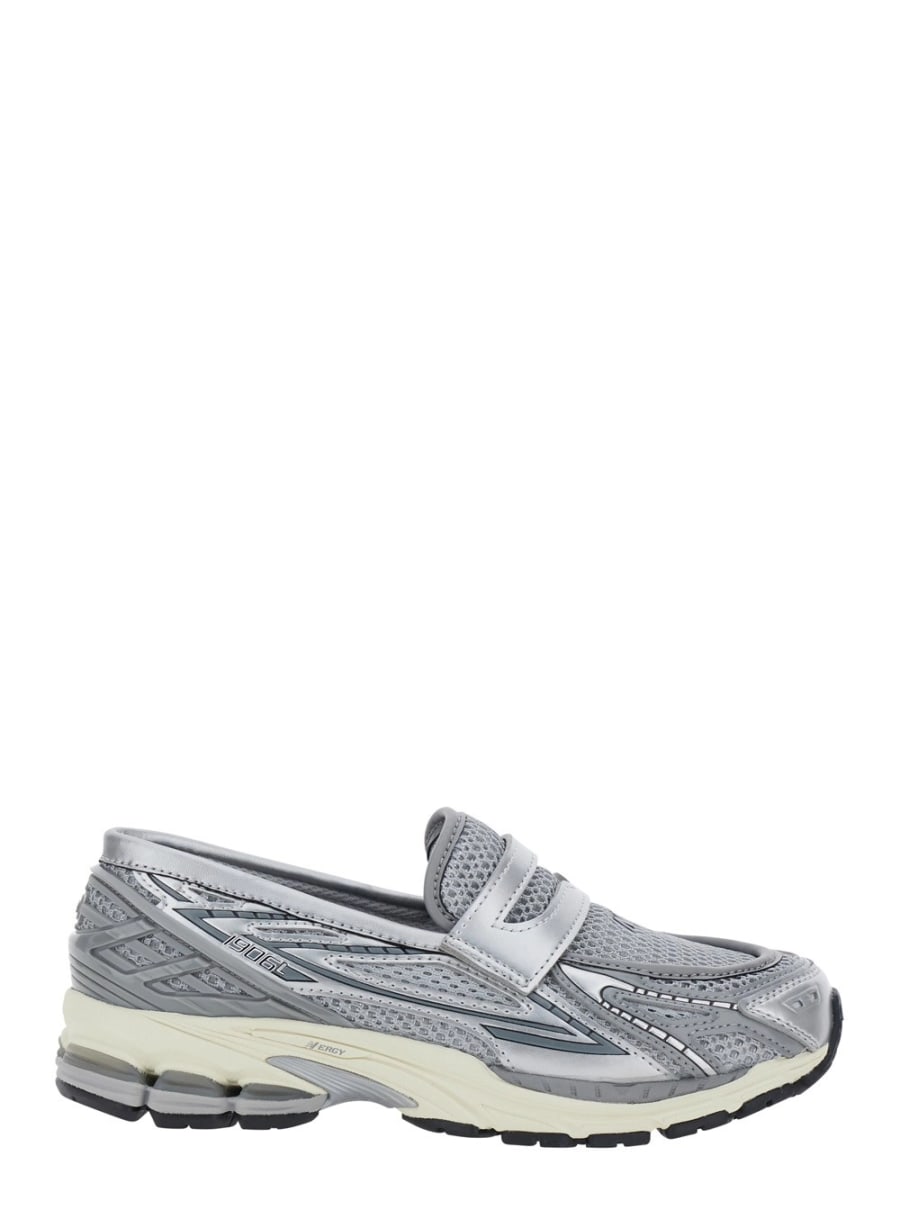 New Balance Sneakers 'LIFESTYLE' con Suola in Gomma e logo sul fronte in Pelle e Tessuto color argento Unisex