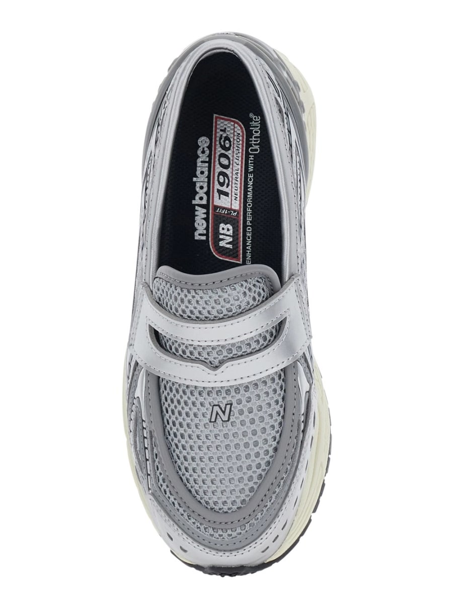 New Balance Sneakers 'LIFESTYLE' con Suola in Gomma e logo sul fronte in Pelle e Tessuto color argento Unisex, view 4