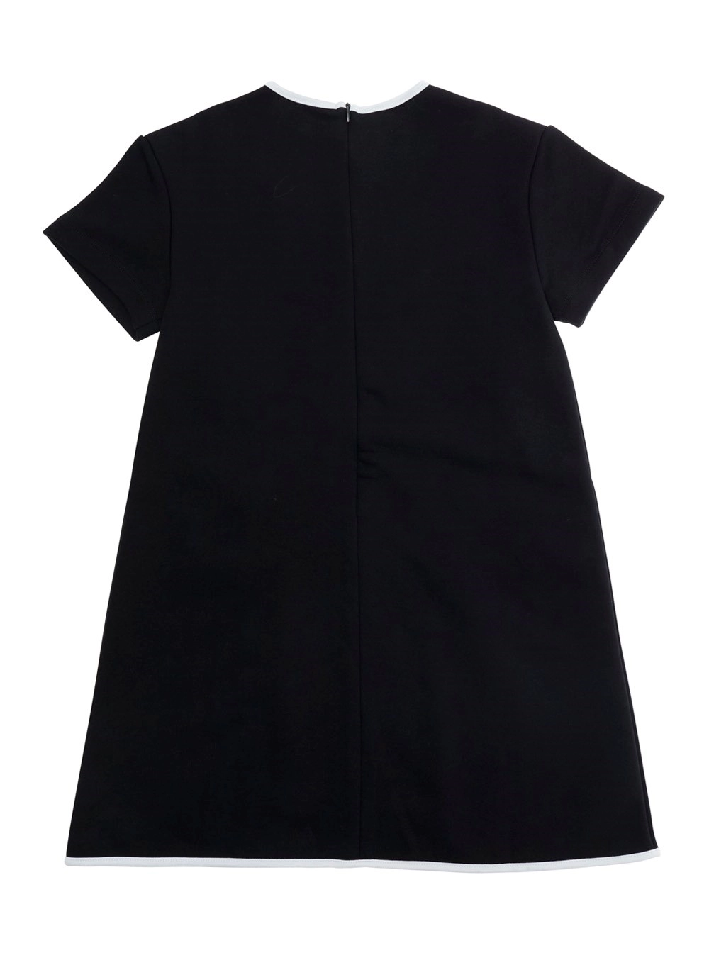 Marni kids Abito Girocollo con Dettagli a Contrasto sul Fronte e Logo Lettering sul Fronte in Cotone Nero Bambina, view 2