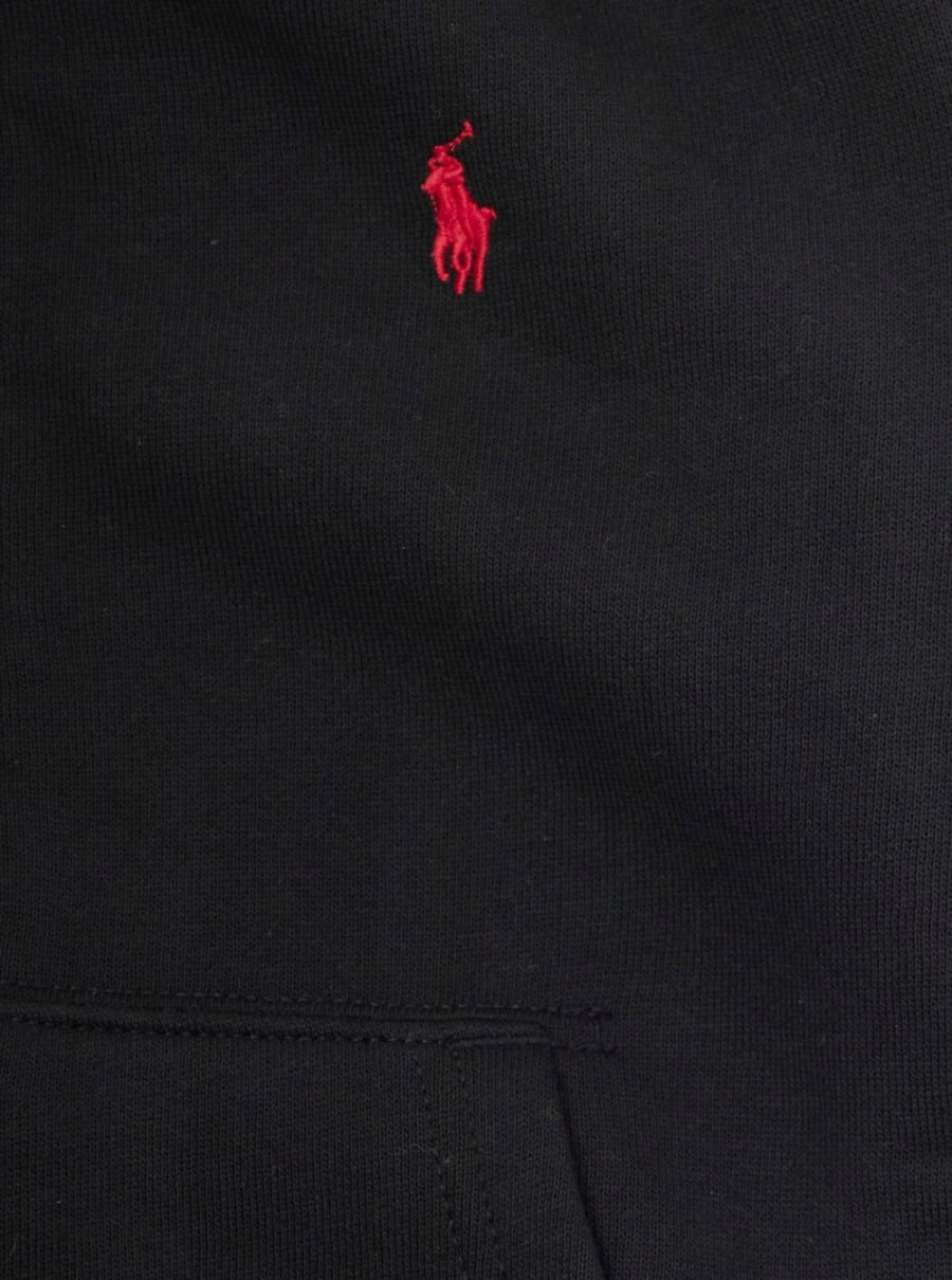 Polo ralph lauren kids Felpa con Cappuccio e Ricamo Cavallino sul Fronte in Misto Cotone Nera Bambino, view 3