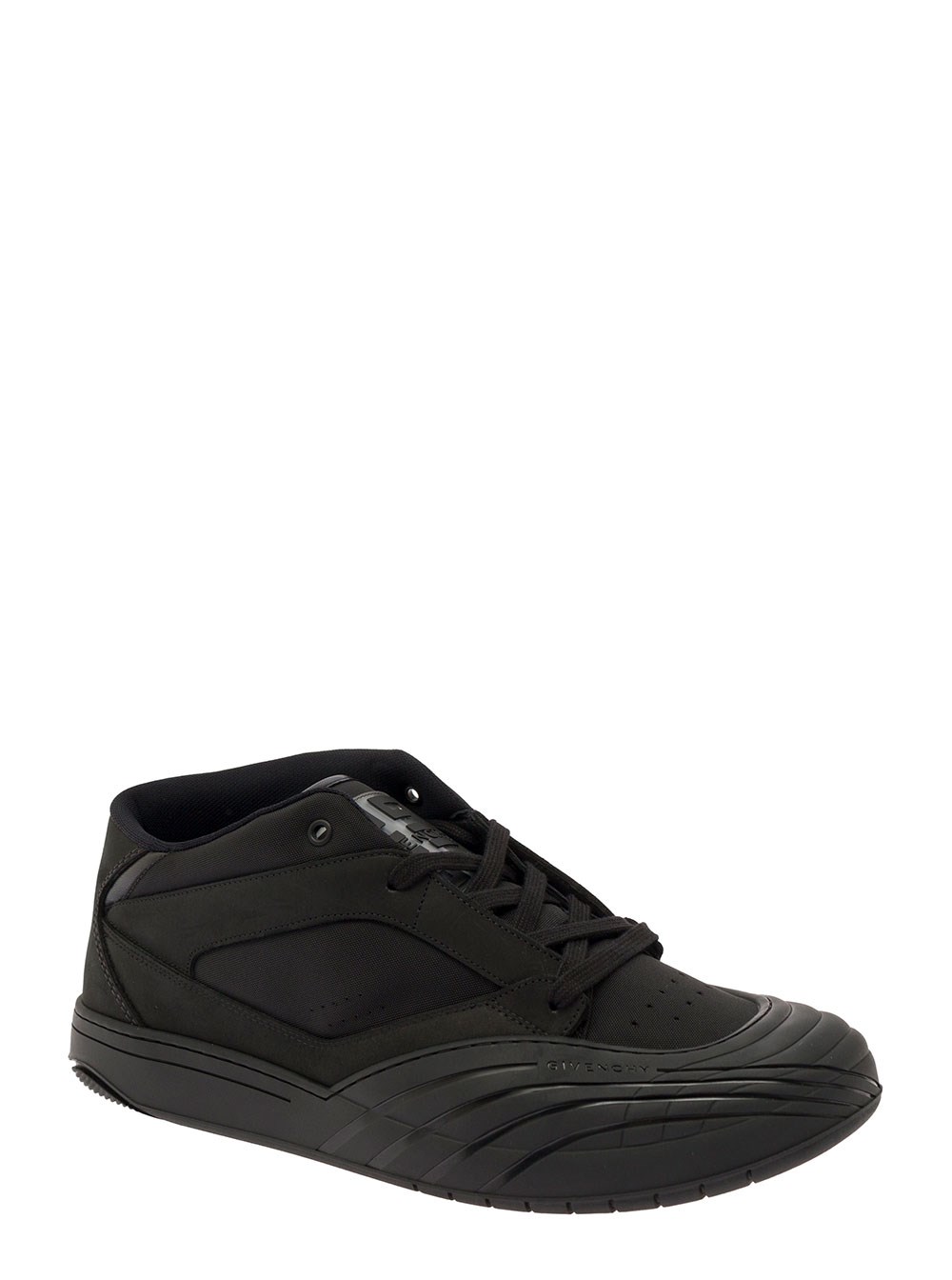 Givenchy Sneakers con Dettaglio Logo in Pelle Nera Uomo, view 2