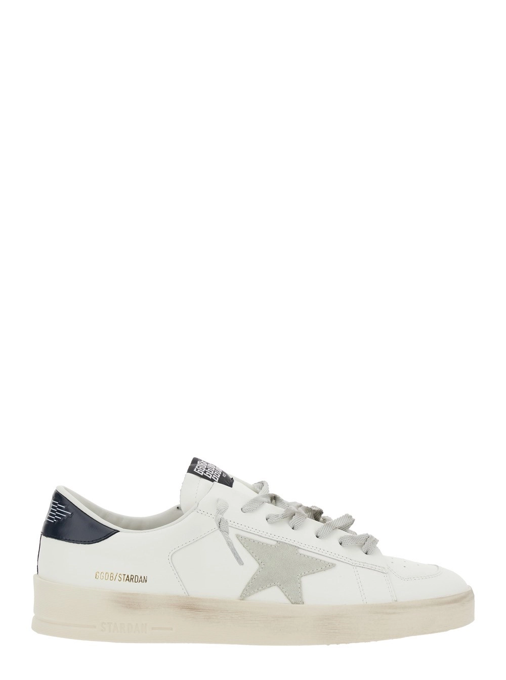 Golden Goose Sneaker 'Stardan' con Patch Stella sul Lato e Tallone a Contrasto con Logo in Pelle Bianche Uomo