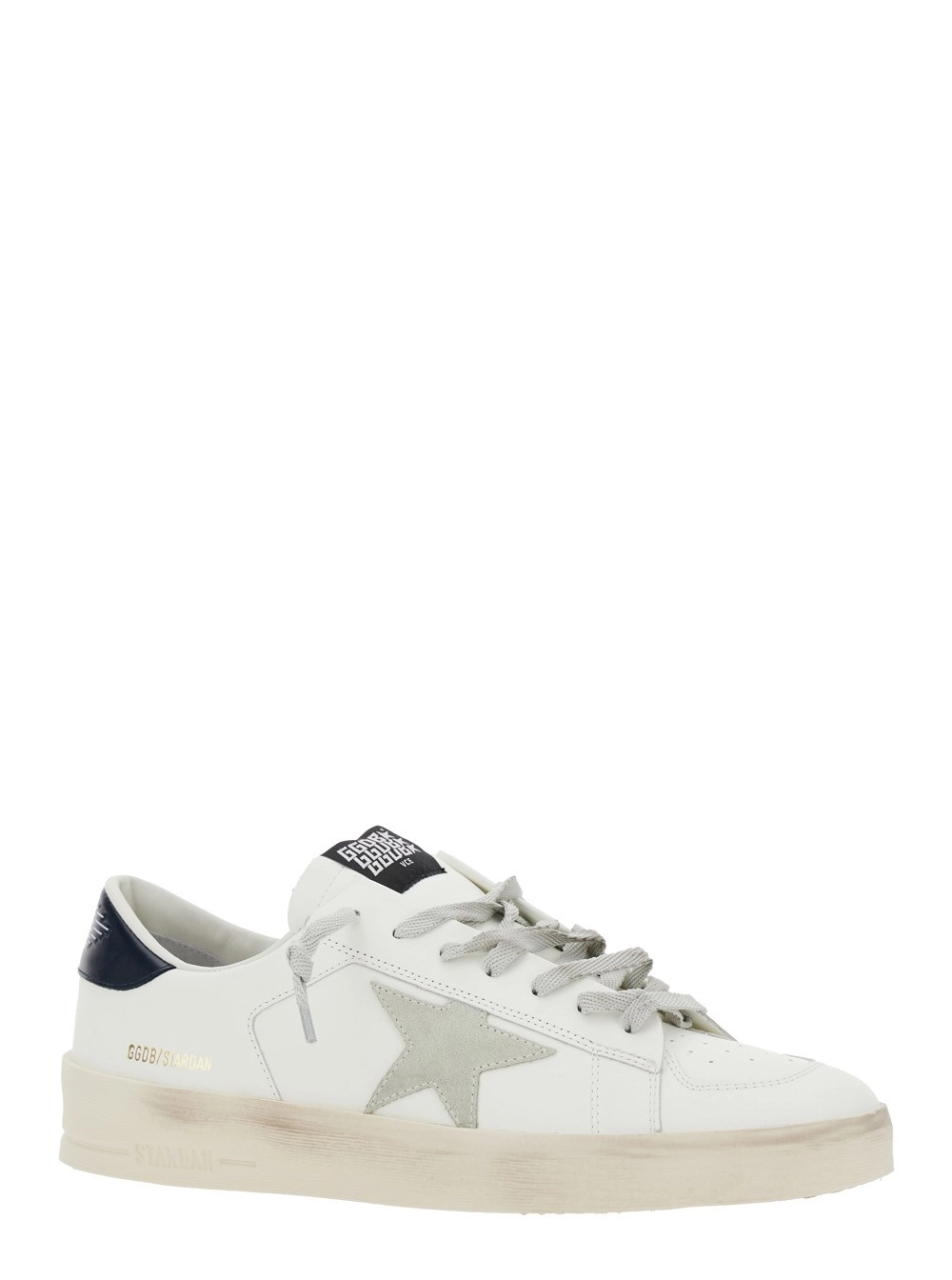 Golden Goose Sneaker 'Stardan' con Patch Stella sul Lato e Tallone a Contrasto con Logo in Pelle Bianche Uomo, view 2