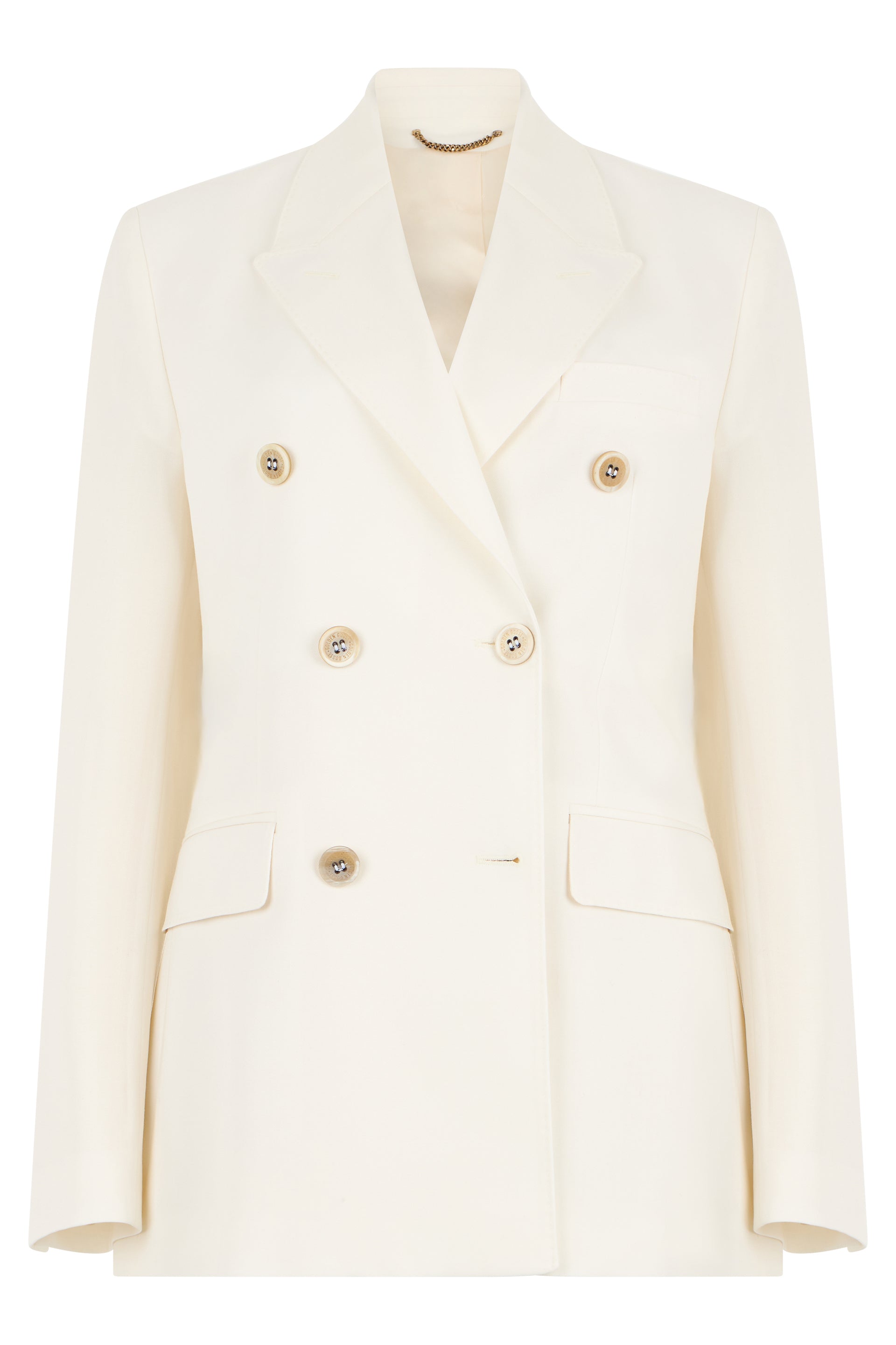 Golden Goose Blazer doppiopetto avorio con bottoni metallici eleganti