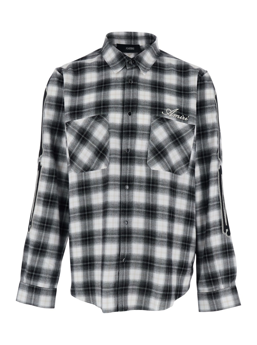 Amiri Camicia con Colletto Classico e Motivo Check All-Over in Lana Multicolor Uomo