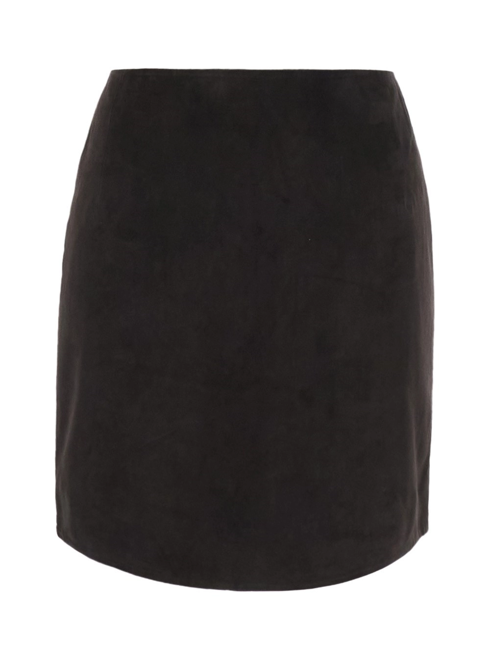Rotate Minigonna con Chiusura con Zip sul Retro in Pelle Scamosciata Nera Donna