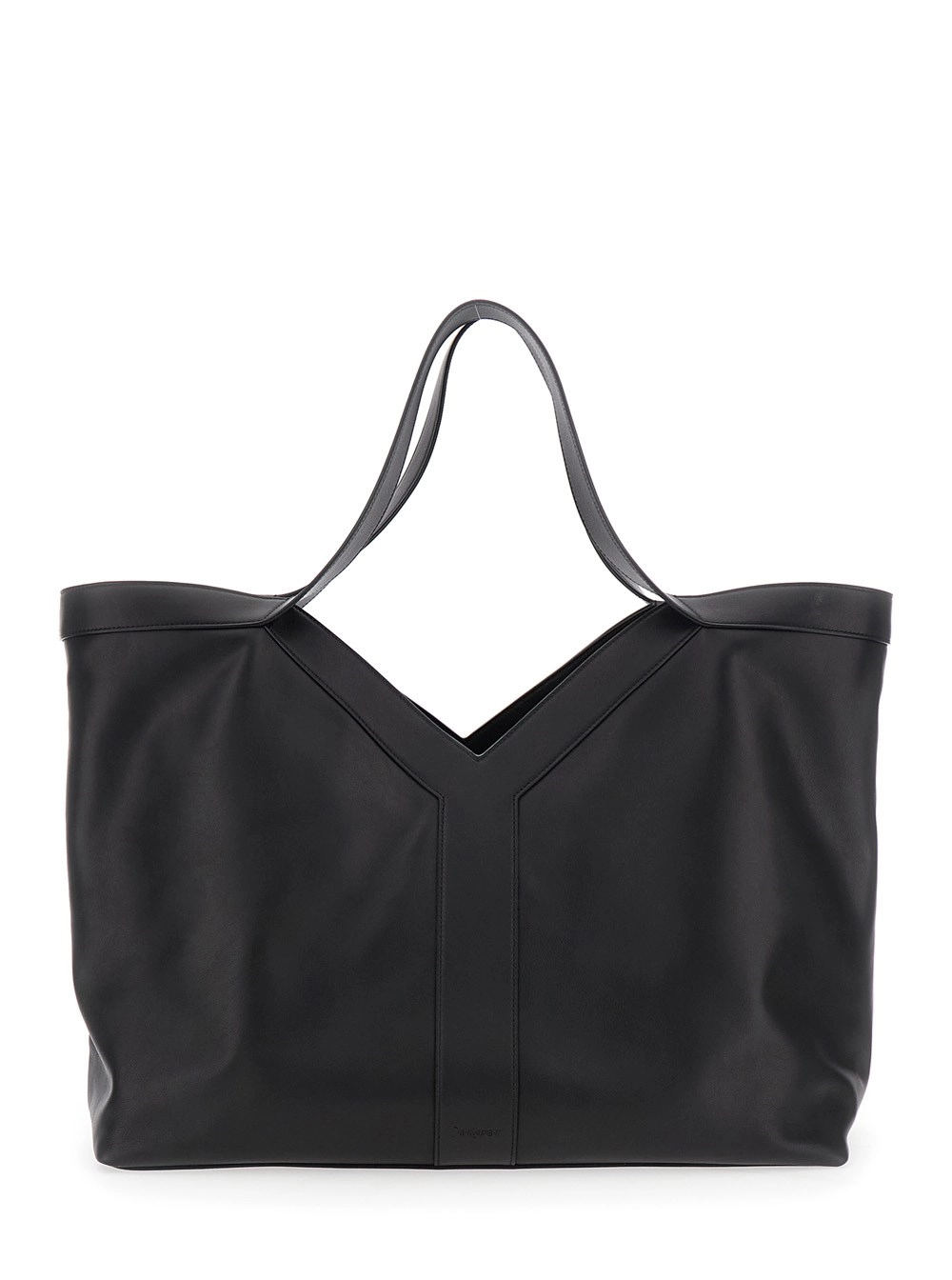 Saint Laurent Borsa Shopping con Due Manici Superiori e Chiusura con Gancio in Pelle Nera Uomo