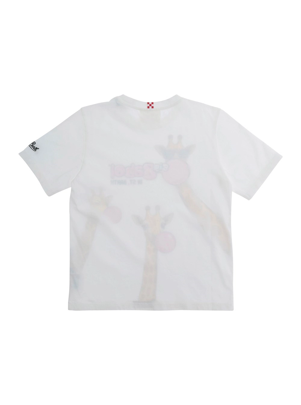 Mc2 saint barth kids T-Shirt con Stampa sul Fronte in Cotone Bianca Bambina, view 2