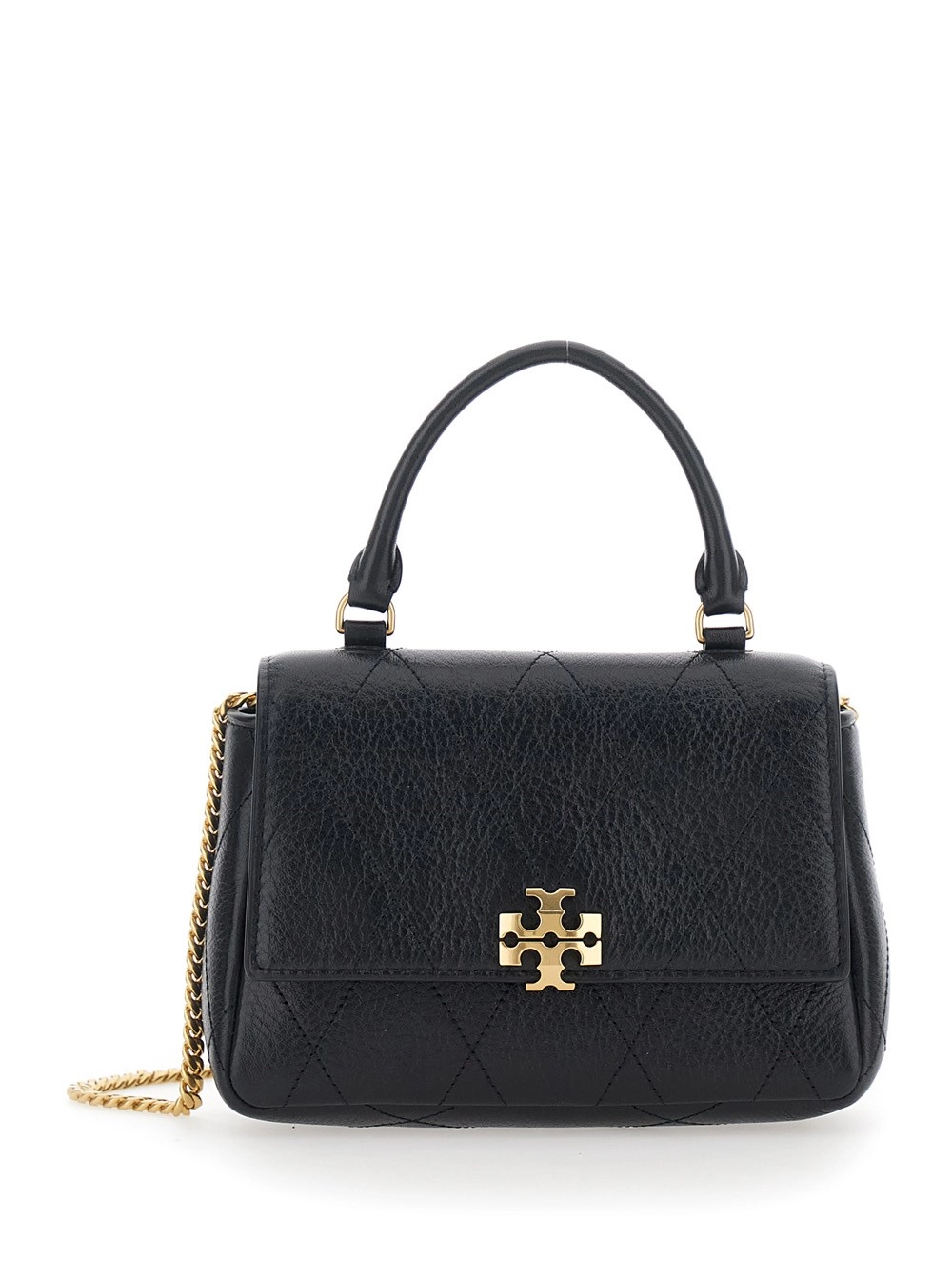 Tory Burch Borsa Mini 'Charlie' con Tracolla a Catena in Pelle Nera Donna