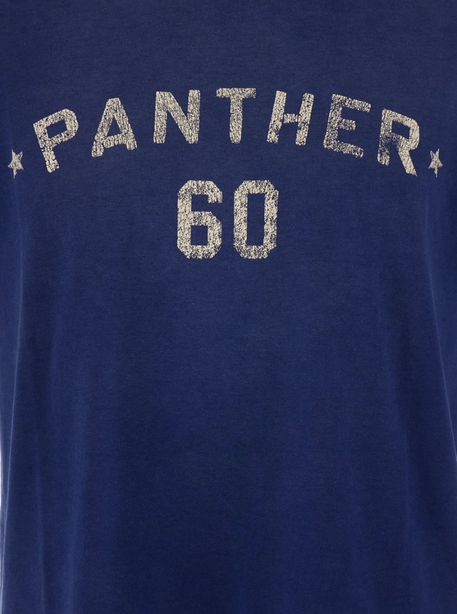 Valentino T-Shirt GIrocollo con Logo Lettering sul Retro in Cotone Blu Uomo, view 3