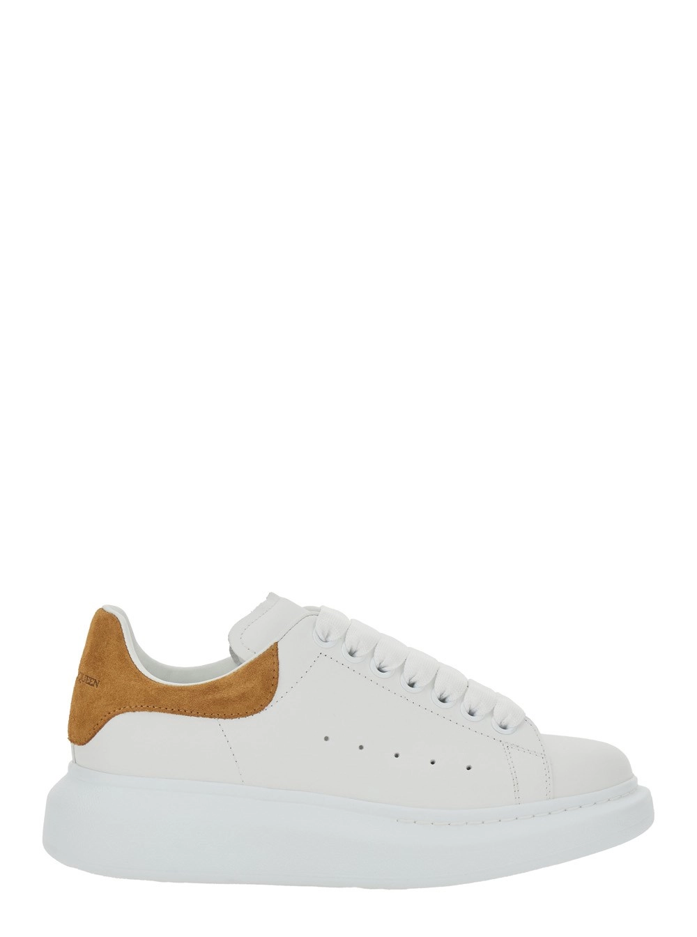 Alexander McQueen Sneaker Low Top 'Alexander McQueen' con Logo Lettering sul Tallone in Pelle Bianca Donna