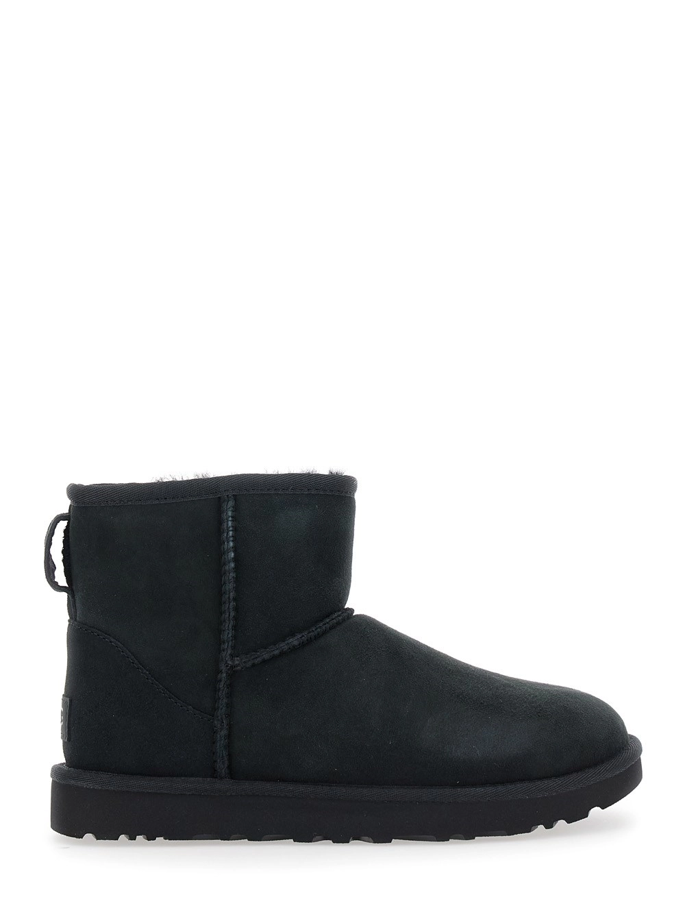 UGG Stivaletti 'Classic Mini' con Patch Logo sul Retro in Pelle Scamosciata Neri Donna