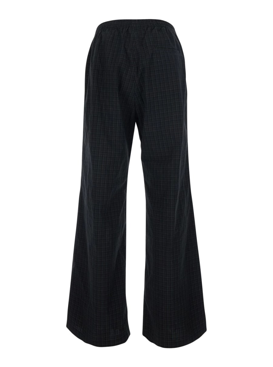 Balenciaga Pantaloni 'Taylor' con vita elasticizzata con coulisse e motivo check all-over in cotone verdi uomo, view 2