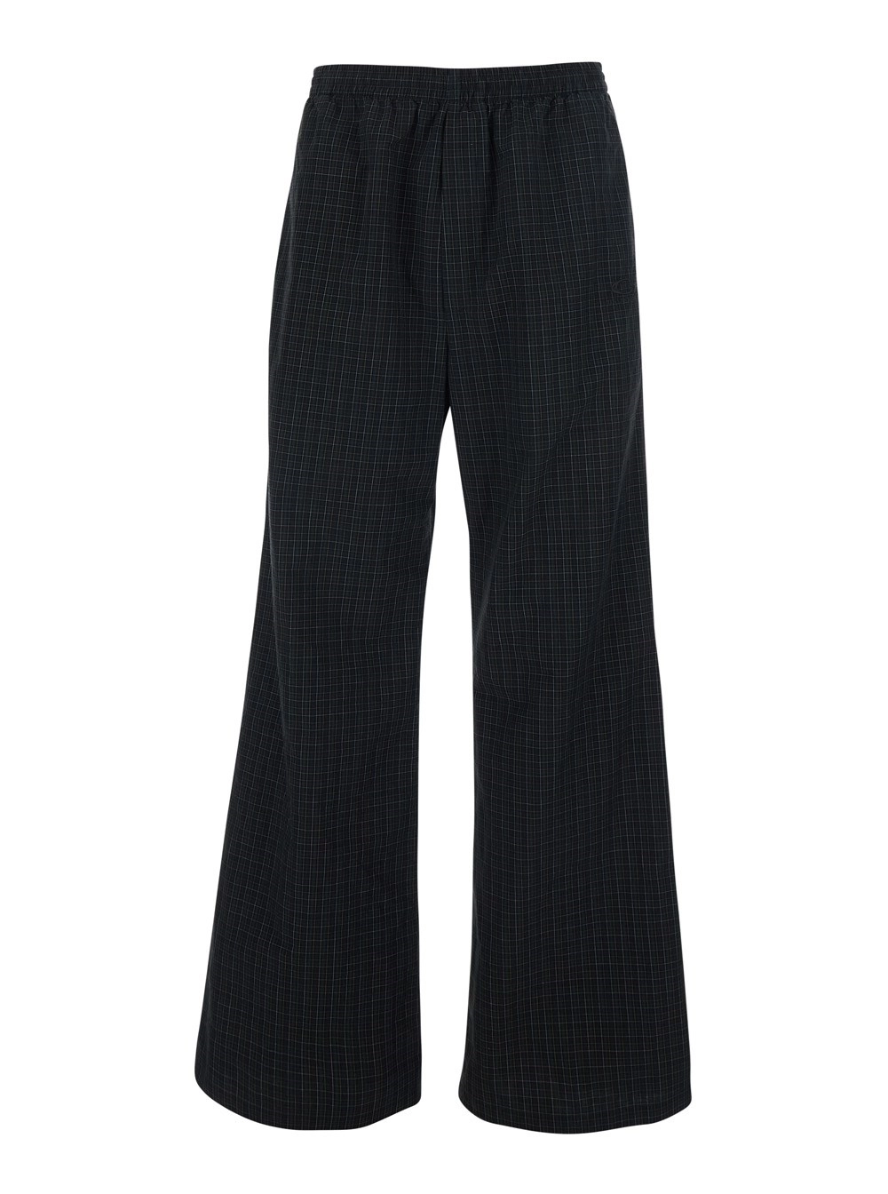 Balenciaga Pantaloni 'Taylor' con vita elasticizzata con coulisse e motivo check all-over in cotone verdi uomo