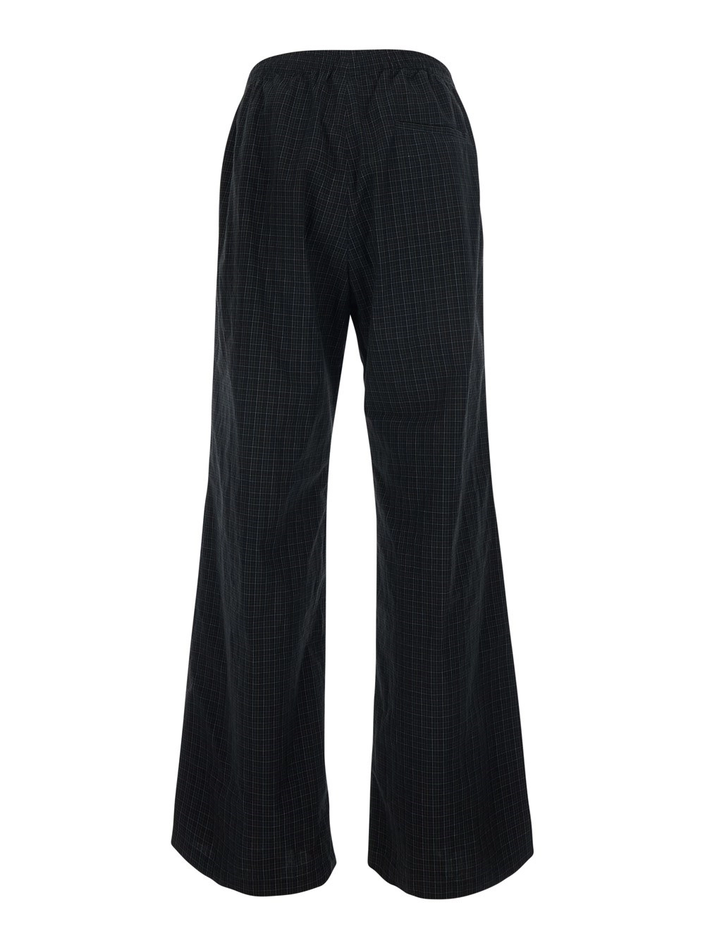 Balenciaga Pantaloni 'Taylor' con vita elasticizzata con coulisse e motivo check all-over in cotone verdi uomo, view 2
