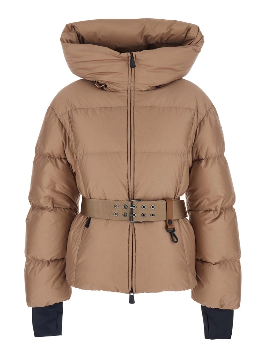 Moncler grenoble Piumino 'Nisene' con Cintura con Fibbia sul Fronte e Patch Logo sulla Manica in Tessuto Tecnico Rosa Donna
