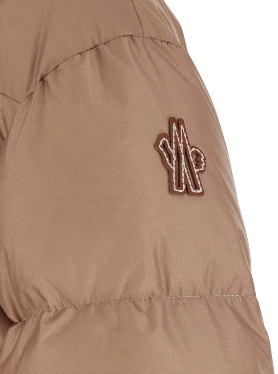 Moncler grenoble Piumino 'Nisene' con Cintura con Fibbia sul Fronte e Patch Logo sulla Manica in Tessuto Tecnico Rosa Donna, view 3