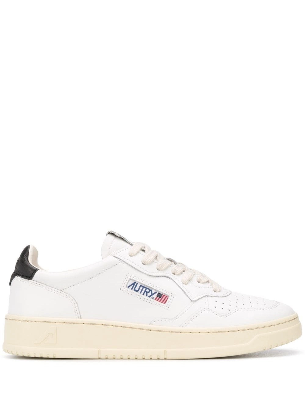 Autry Sneaker 'Medalist Low' con Talloncino a Contrasto in Pelle Bianca Uomo