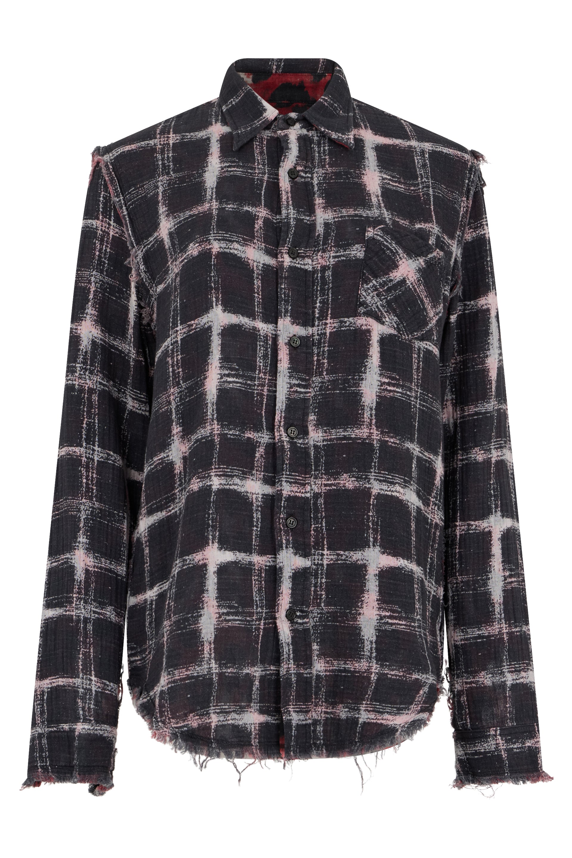 R13 Camicia in cotone sfrangiata