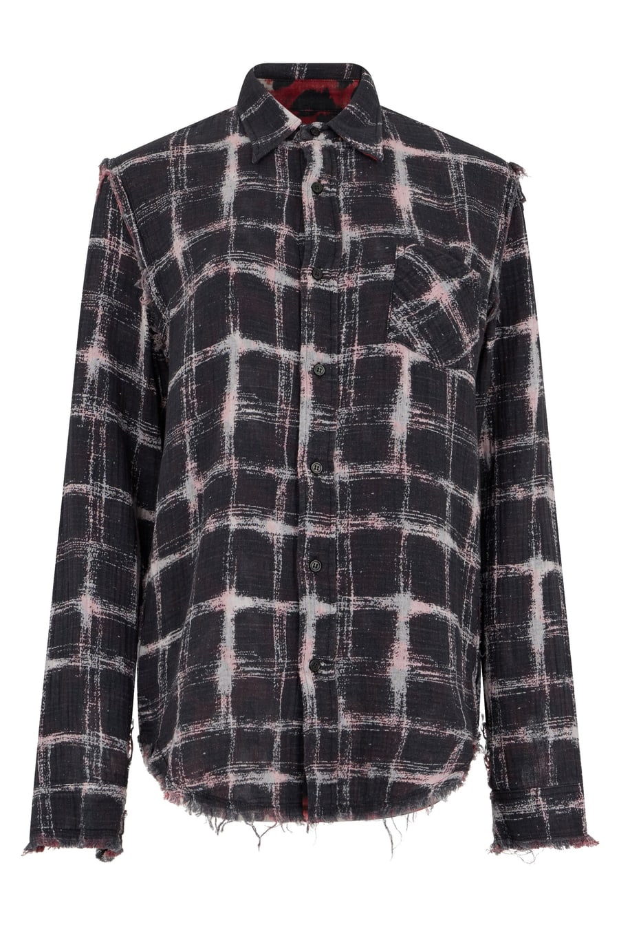 R13 Camicia in cotone sfrangiata