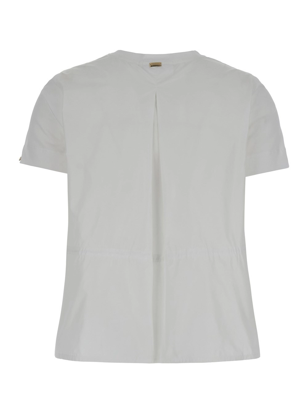 Herno T-Shirt con Coulisse e Spacco sul Retro in Cotone Bianco Donna, view 2