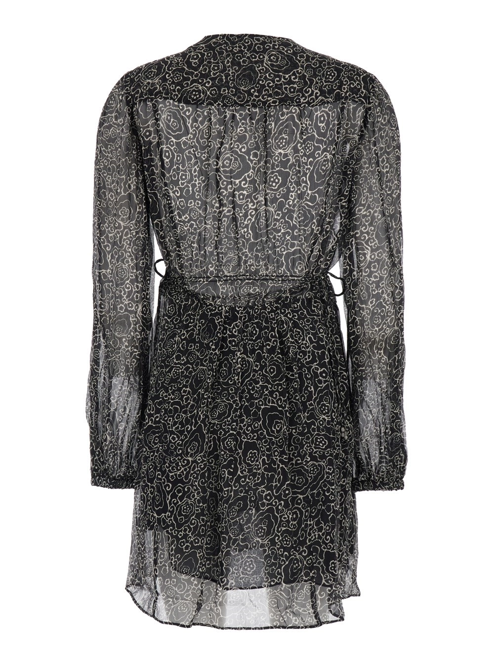 Marant etoile Abito 'Loriena' con Scolo a V e Stampa All-Over in Tessuto Nero Donna, view 2