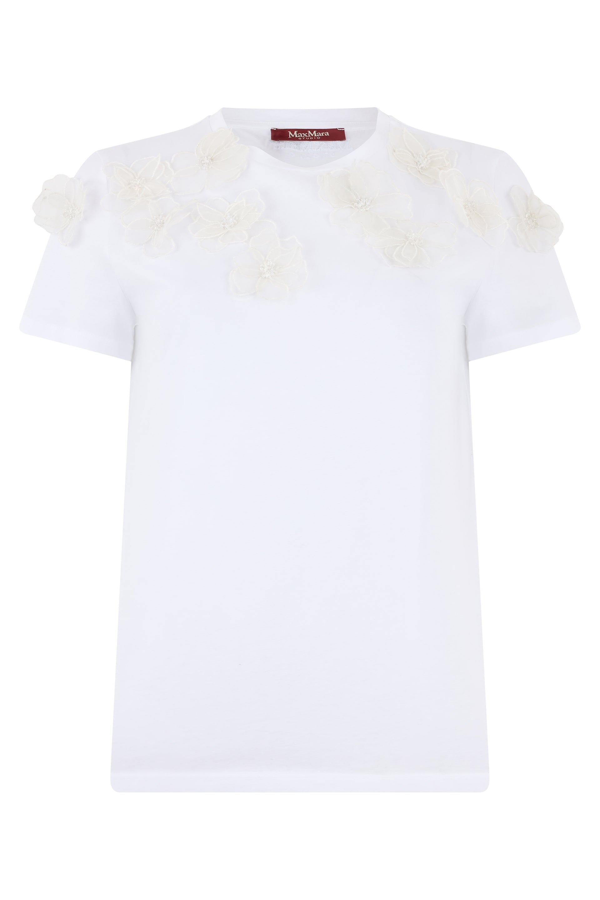 Max Mara Studio T-shirt con applicazioni floreali