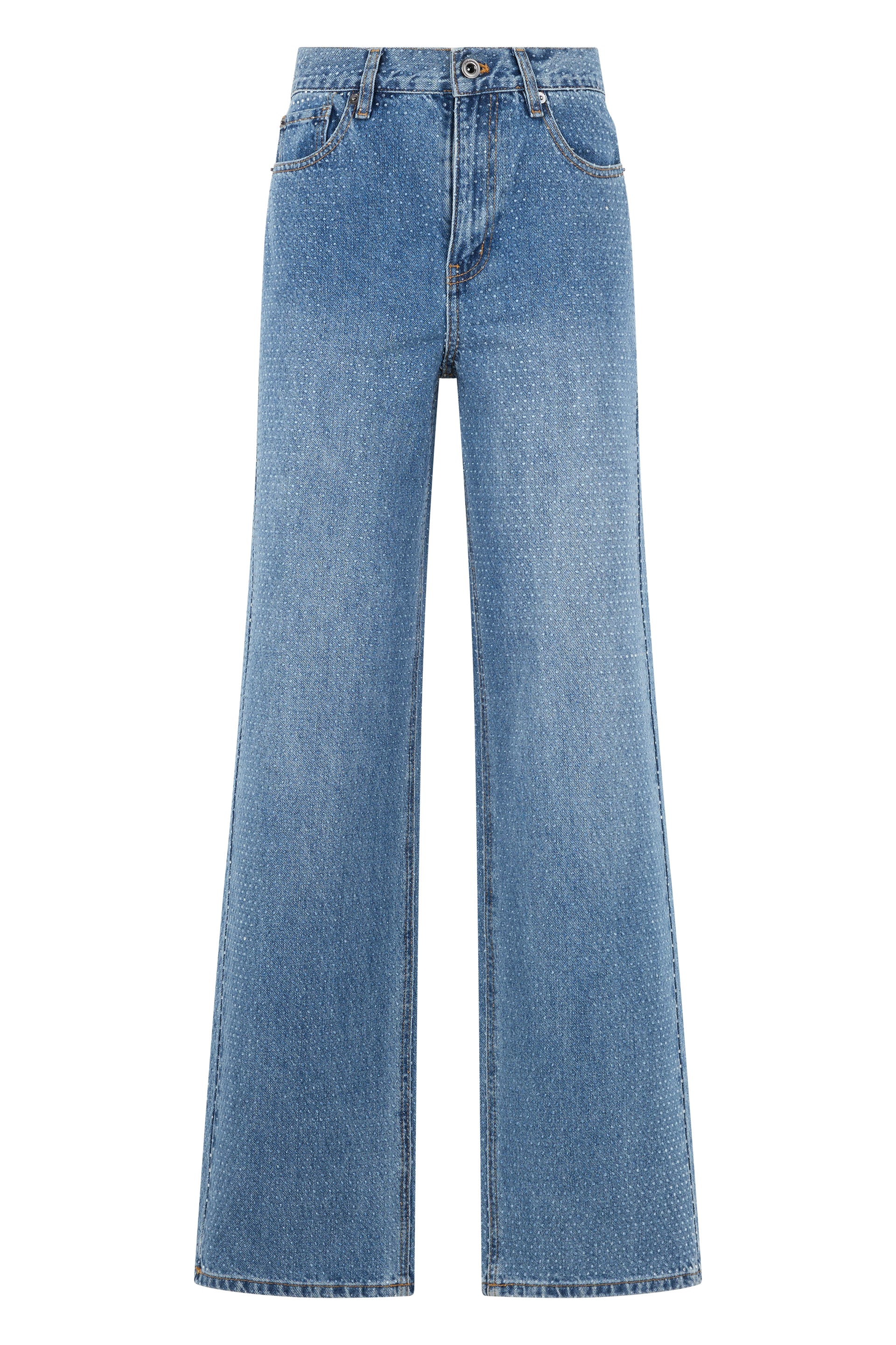 self-portrait Jeans a gamba dritta con strass