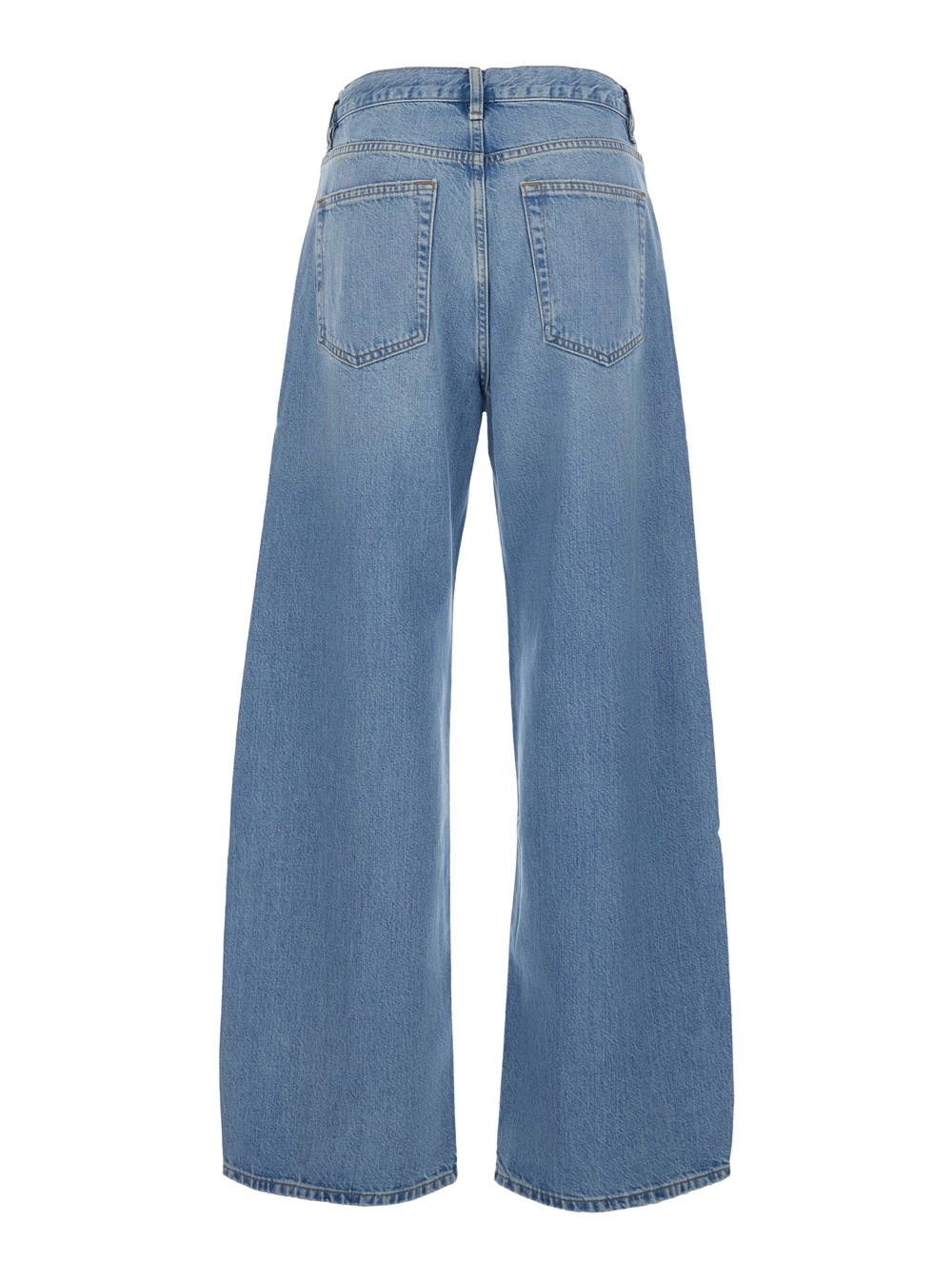 Frame Jeans 'The Off-Duty Drawstring Bow' con Vita con Coulisse e Gamba Ampia in Denim Blu Donna, view 2