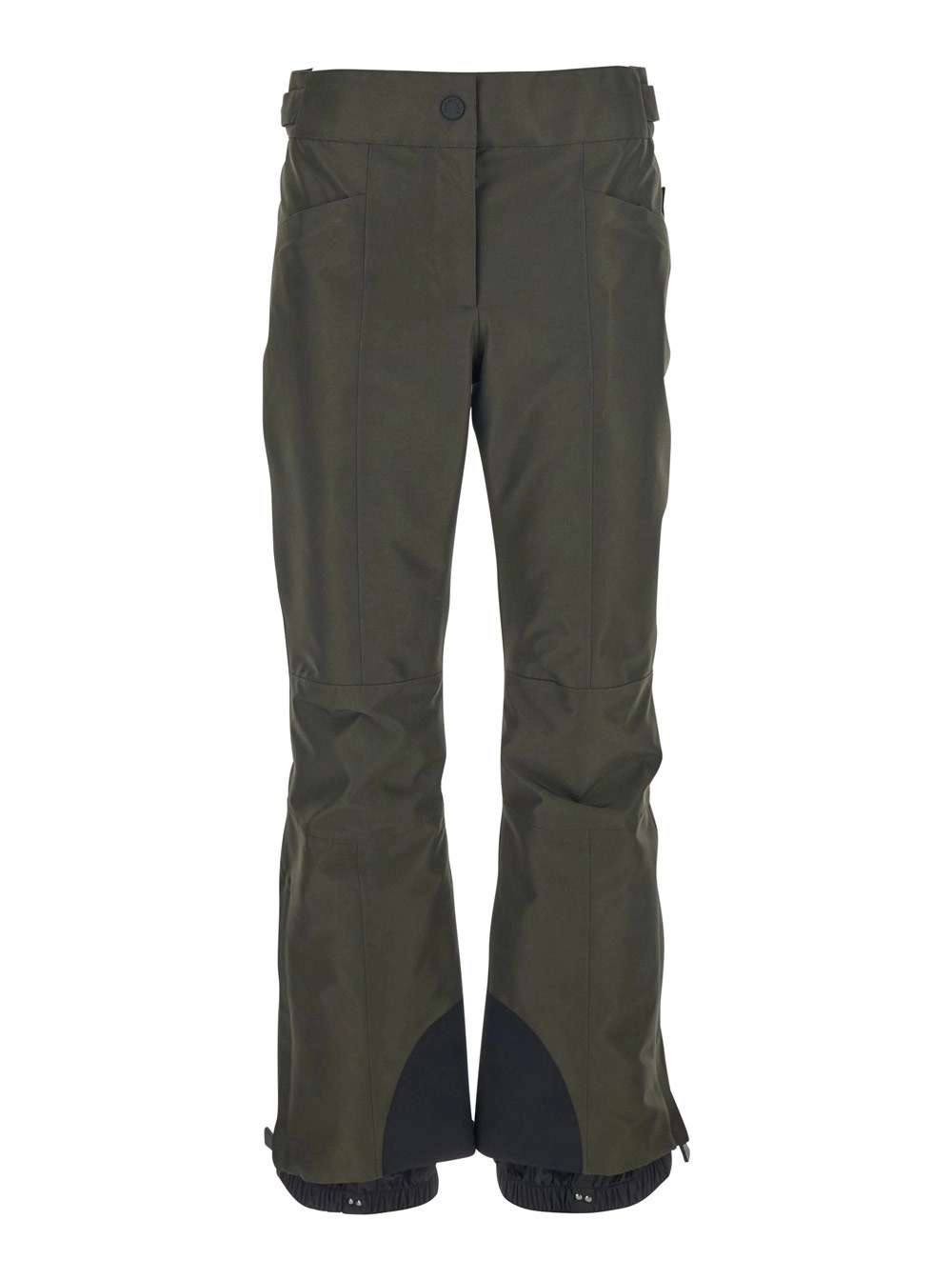 Moncler grenoble Pantalone con Orlo Elasticizzato con Coulisse e Patch Logo sul Retro in Tessuto Tecnico Verde Donna
