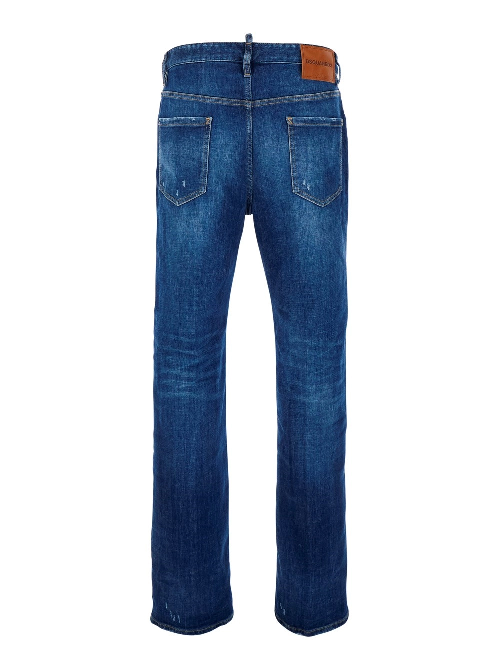 Dsquared2 Jeans con Dettagli Strappati e Patch Logo sul Retro in Denim Blu Uomo, view 2