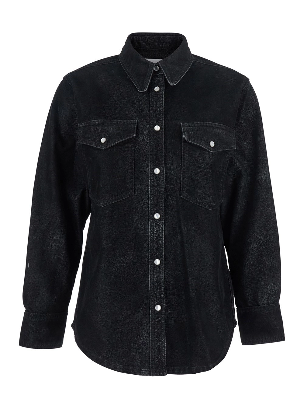 Marant etoile Camicia 'Karima' con Colletto Classico e Due Tasche Applicate sul Fronte in Tessuto Nera Donna