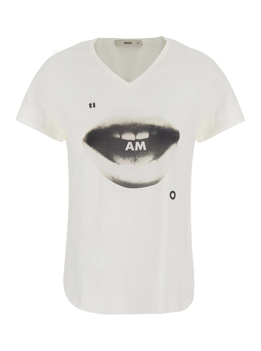 Fendi T-Shirt 'TI AMO' con stampa sul fronte in Cotone bianca Donna