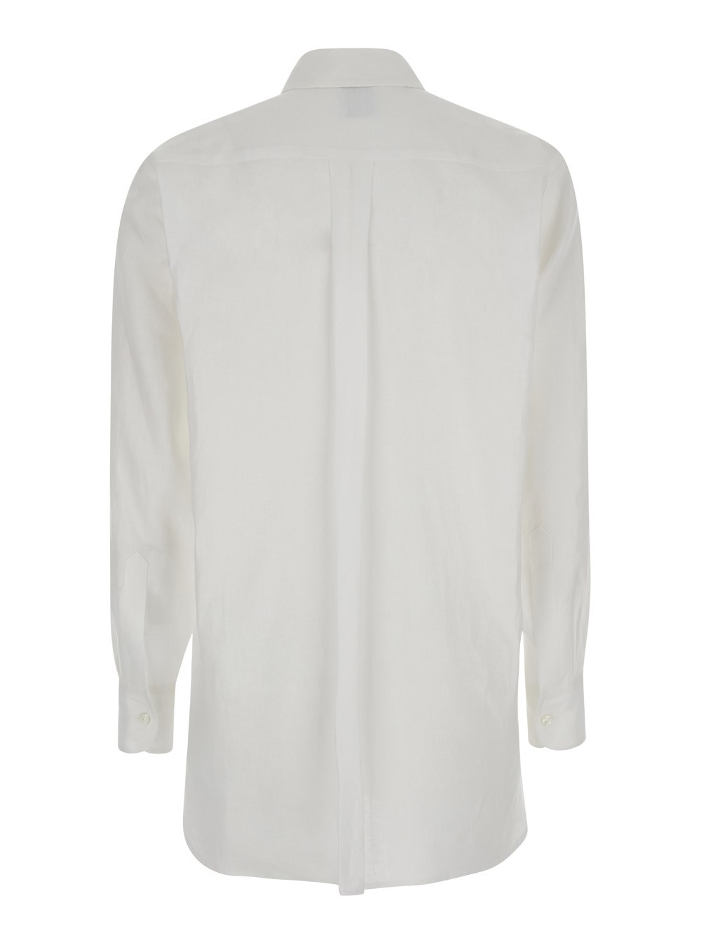 Leplain Camicia con Bottoni in Lino Bianco Donna, view 2