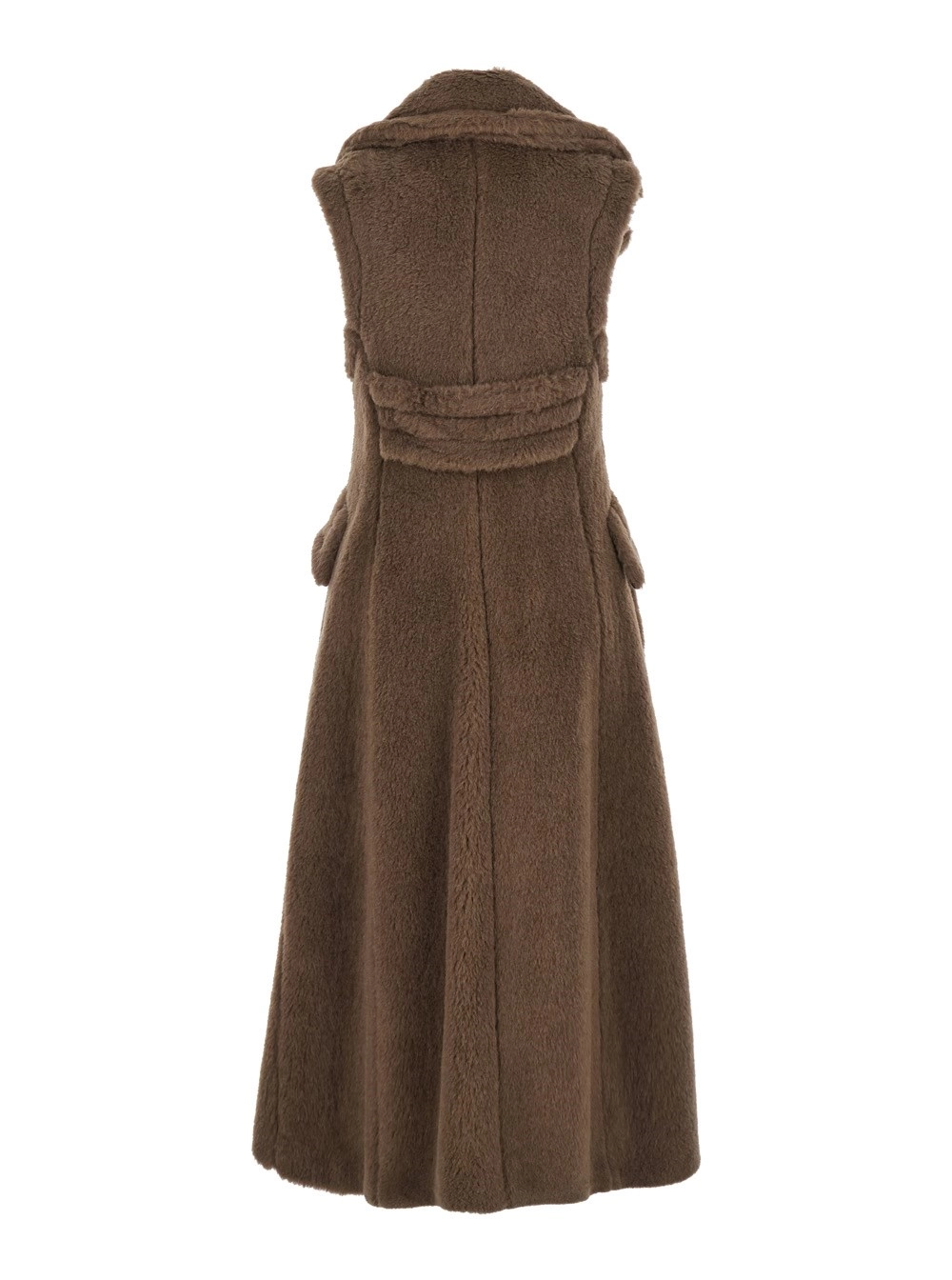Max Mara Cappotto Smanicato con Revers Classici Ampi in Pelliccia Marrone Donna, view 2