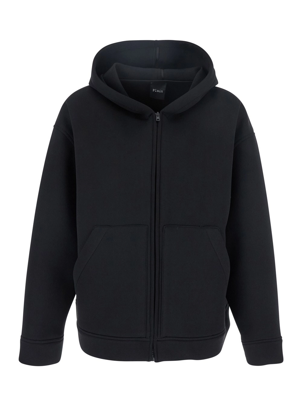 Leplain Giubbotto con Cappuccio e Due Tasche sul Fronte in Tessuto Tecnico Nero Donna
