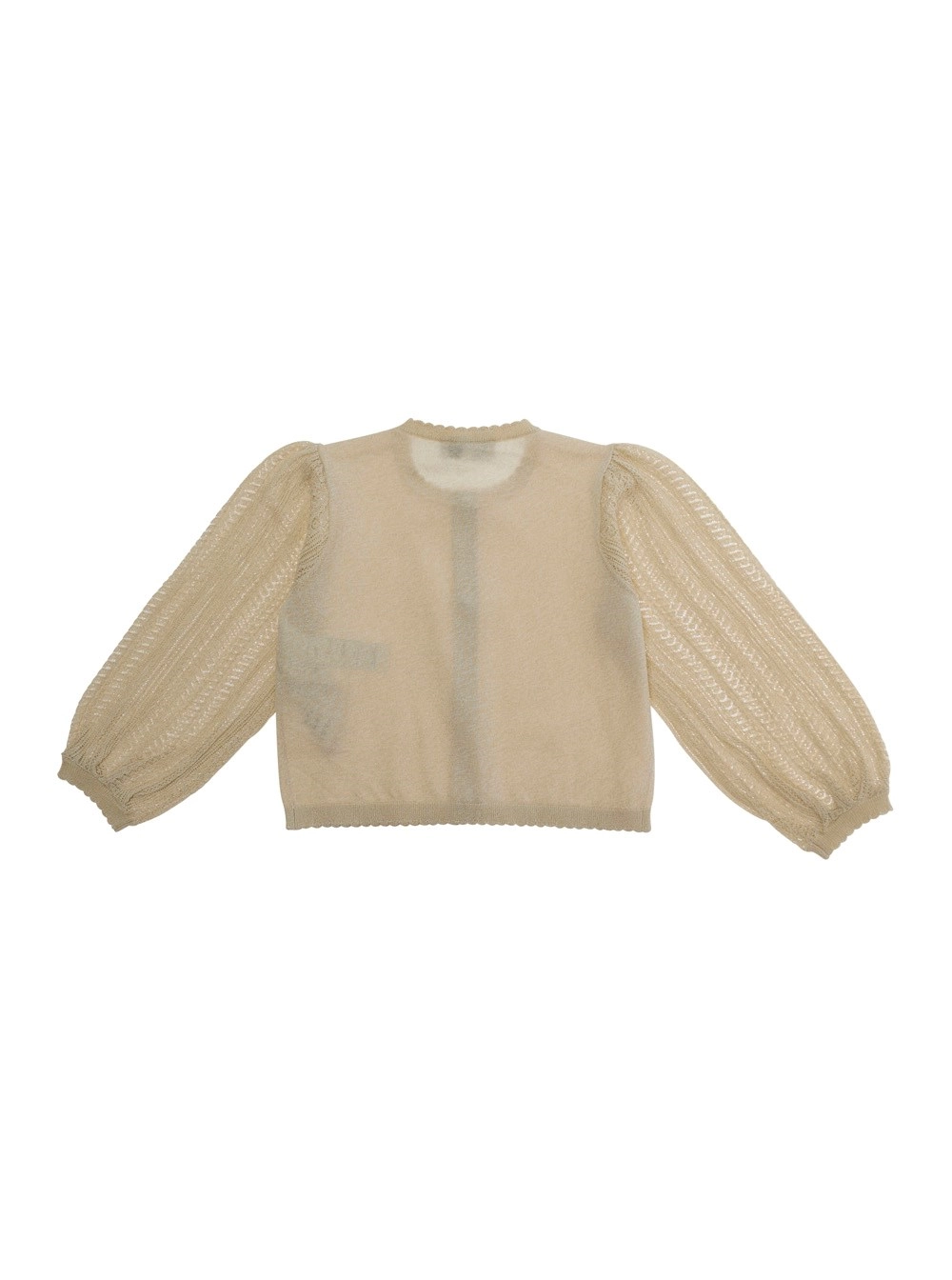 Emporio armani kids Cardigan con Scollo Rotondo e Chiusura con Bottoni in Misto Lana Beige Baby, view 2