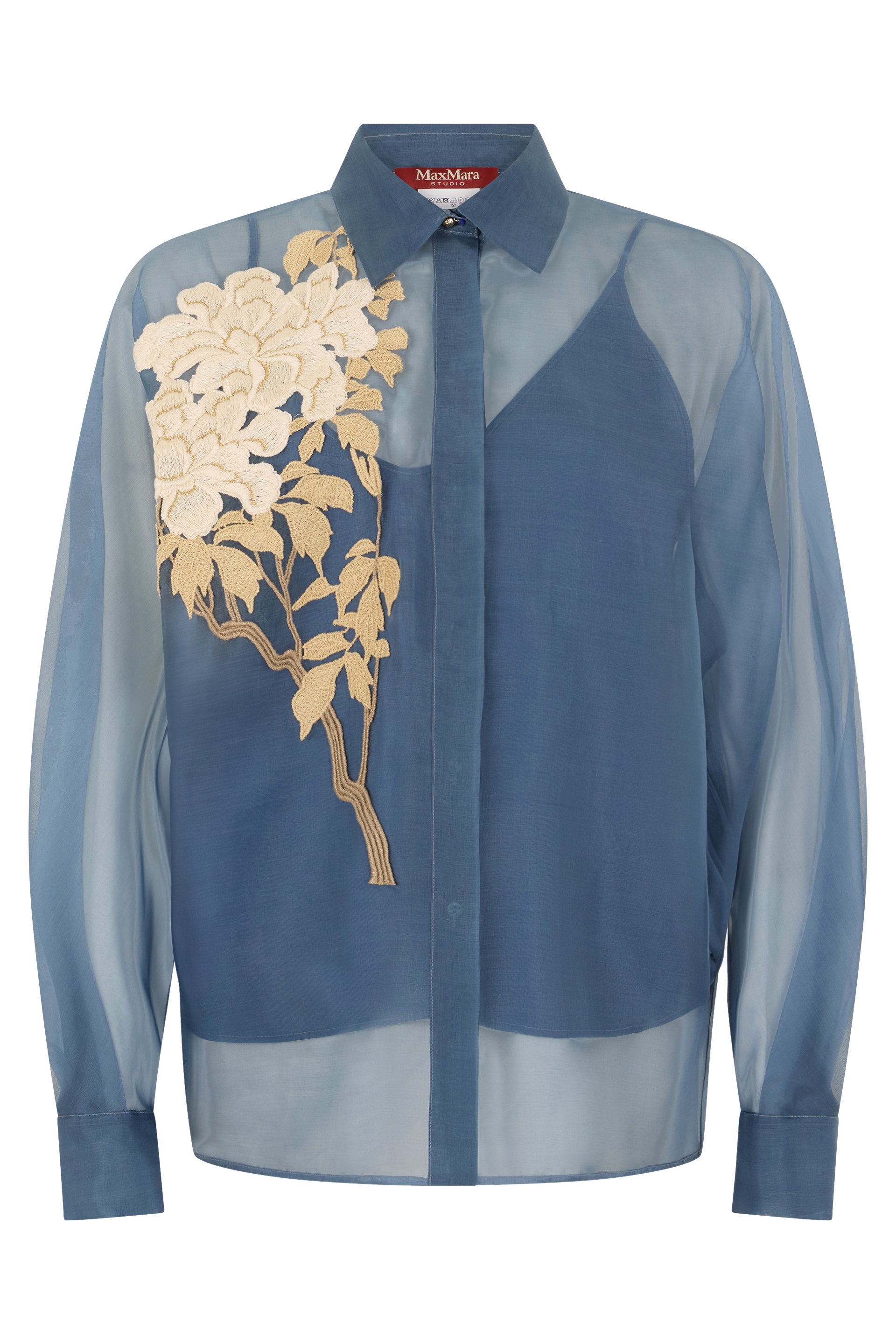 Max Mara Studio Camicia in seta con ricamo