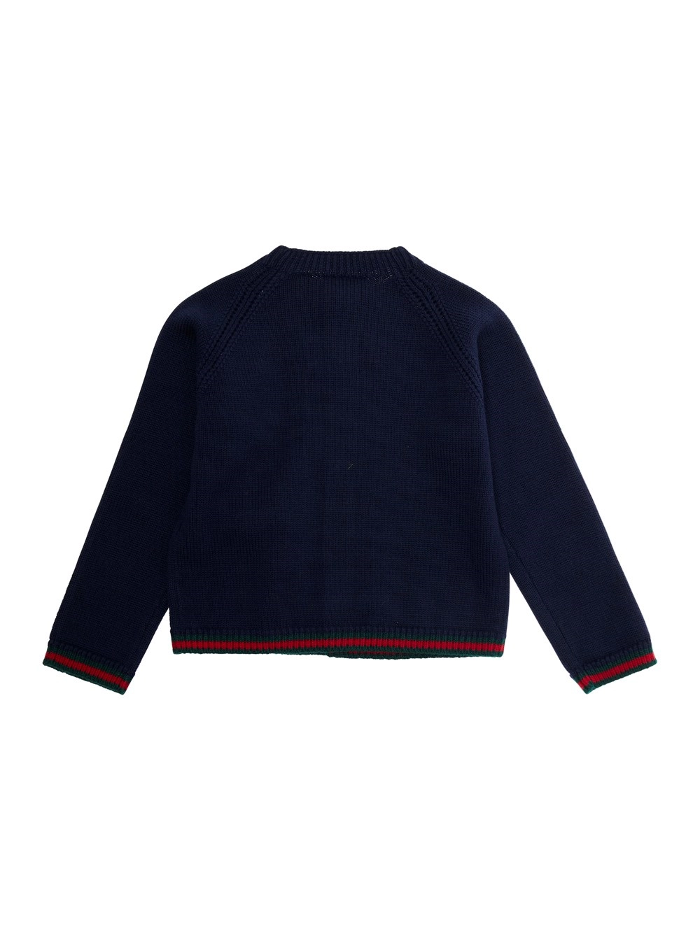 Gucci kids Cardigan con Scollo Rotondo e Design con Intarsi in Lana Blu Bambino, view 2